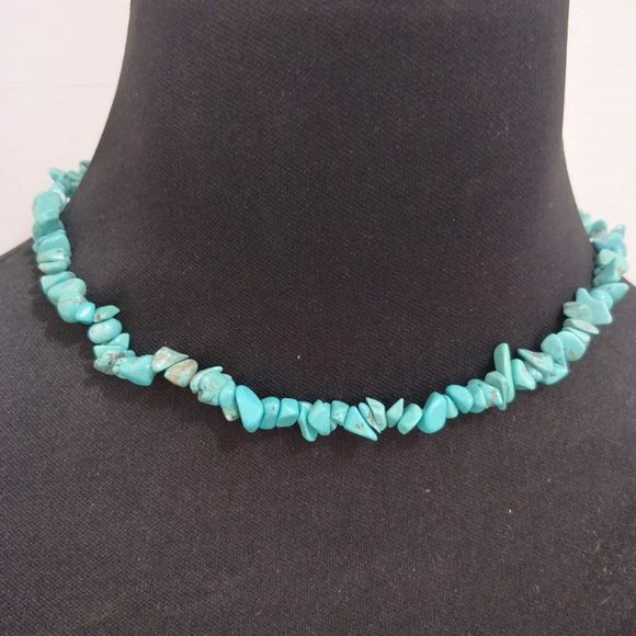Zara Natural Teal Stone Irregular Bead Bohemia Natural Jewelry Necklace/Bracelet - Picture 7 of 15